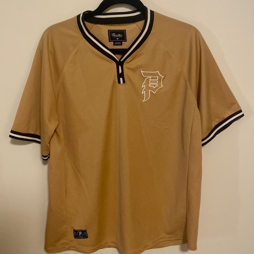 L Primitive Skateboarding logo button up jersey